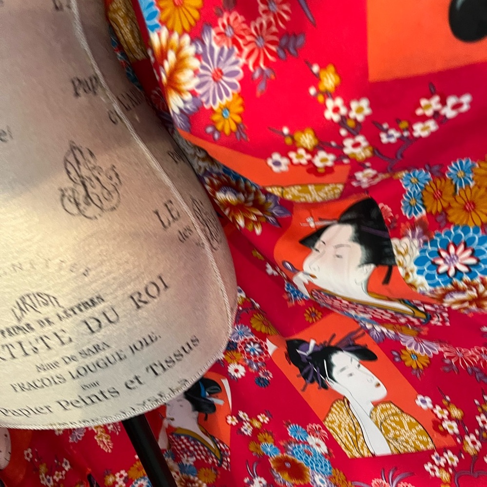 Kimono Robe Floral Geisha Print - Picture 8 of 8